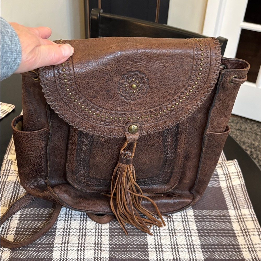 Patricia Nash Jovanna Western distressed leather Backpack - Picture 2 of 14